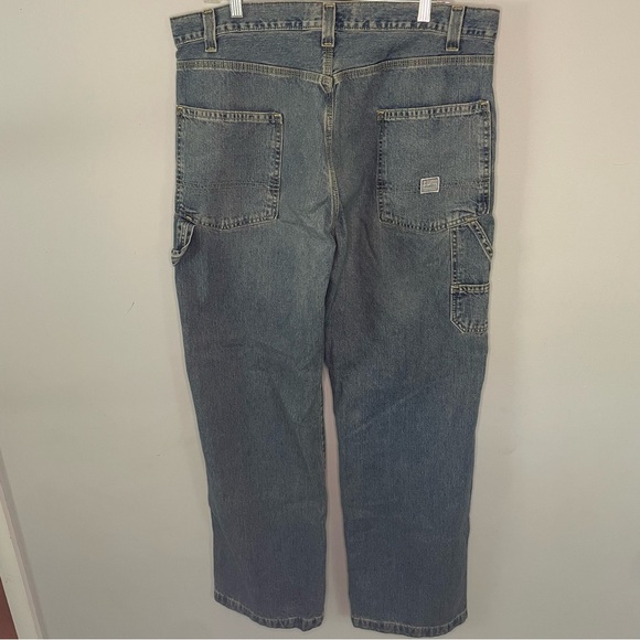 Y2K Carpenter Blue Denim Jeans with Multiple Pockets Levi Strauss 36x34 - Picture 1 of 8